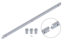 Hřeben kovový 30 x 12 mm, L - 1000 mm, M4, maximálně do 2200 kg, 3x úchyt+šrouby, pozinkovaný se zámkem