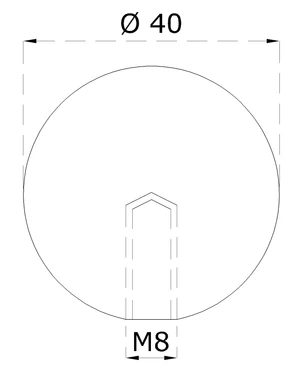 Koule plná se závitem M8 / ø 40mm, broušená nerez K320 / AISI304 - slide 1