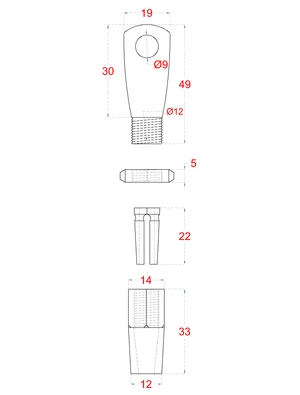 Úchyt pro nerezové lanko ø4mm, broušená AISI304 - slide 1