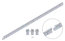 Hřeben kovový 30 x 8 mm, L-1000 mm, M4, 3x úchyt+šrouby, pozinkovaný se zámkem