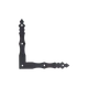 dekoratívny/ozdobný rohovník 150x150x25mm, 2.5mm, čierne práškovanie, počet 5.0mm dier-5ks