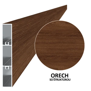 Profil na výplň 100x16mm, materiál EN AW-6060 T66, práškové lakování se strukturou, odstín ořech, délka 6000mm, cena za kus - slide 0