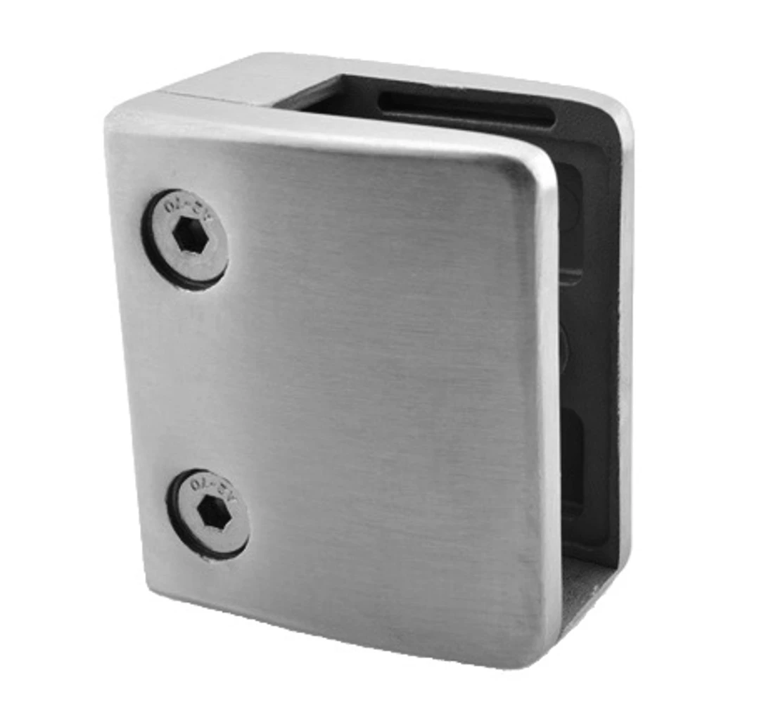 Svorka plochá na 40x40mm, sklo 14-17.52mm, brúsená AISI304