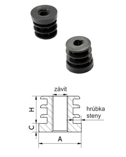 Plastová trubková zátka se závitem, PE, kulatá