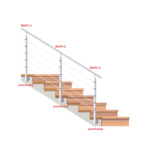 Nerezový sloup, boční kotvení, 5řadový průchozí, vnější - slide 1