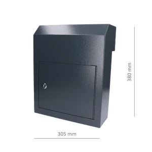 schránka poštová (380x305x150mm), hrúbka 1.5mm), max. formát listu: A4, farba: RAL 7016 Antracit - slide 0