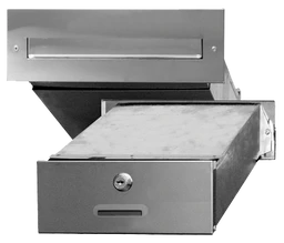 Poštovní schránka do zdi (275x90x400mm), max. formát listu: A4, leštěná nerez, AISI430