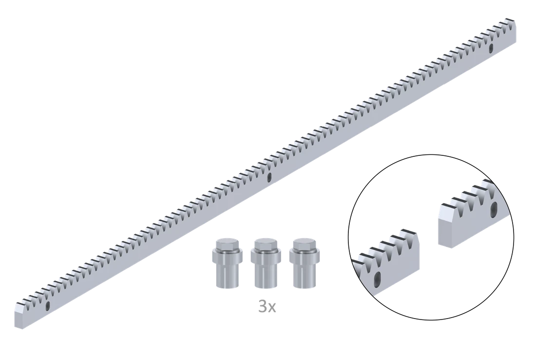 Hřeben kov 30x12mm, L-1000mm, M4, max. do 2200kg, 3x úchyt+šrouby, pozinkovaný