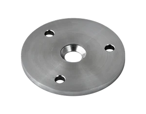 Kotevní deska (ø 100x6 mm) na dřevěný sloup, otvor: ø 25/13 mm, broušená nerez K320 / AISI304 - slide 0