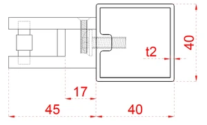 Nerezový sloup, boční kotvení, výplň: sklo, levý - slide 3