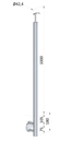 nerezový stĺp, bočné kotvenie, bez výplne, vrch pevný (ø 42.4x2mm), leštená nerez /AISI304