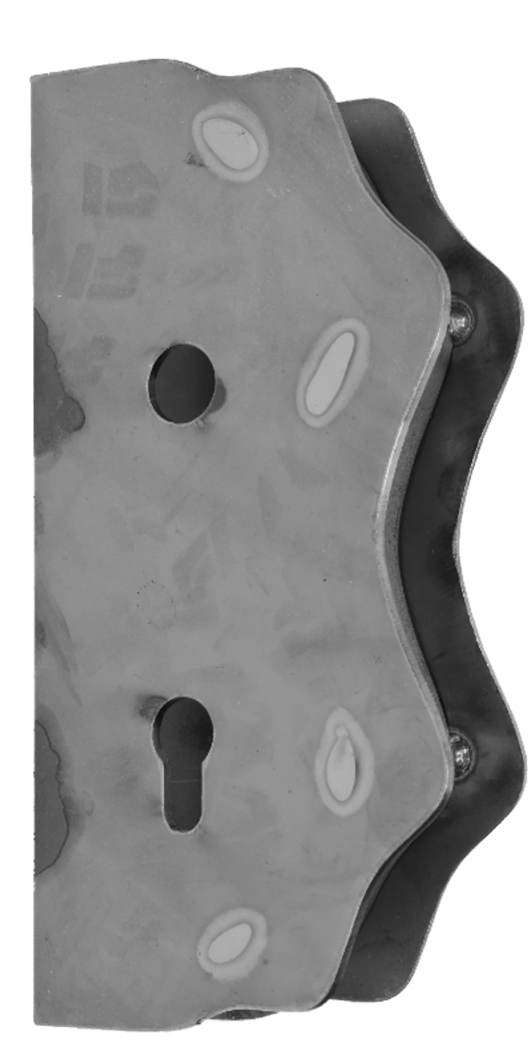 Kazetová sestava pro branku 250x95x40mm, otvor pro kliku ø 20mm, na profil 40x40mm, hladká, pro zámek ZM90/80