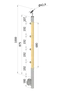 drevený stĺp, bočné kotvenie, 4 radový, priechodný, vnútorný, vrch nastaviteľný (ø 42mm), materiál: buk, brúsený povrch s náterom BORI (bezfarebný)