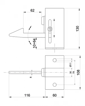 mechanický koncový doraz s pružinou (záklop) krídlovej brány - slide 2