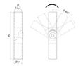 spoj nastaviteľný ø 12mm (0-60°) s kĺbom, brúsená nerez K320 /AISI316 - slide 1