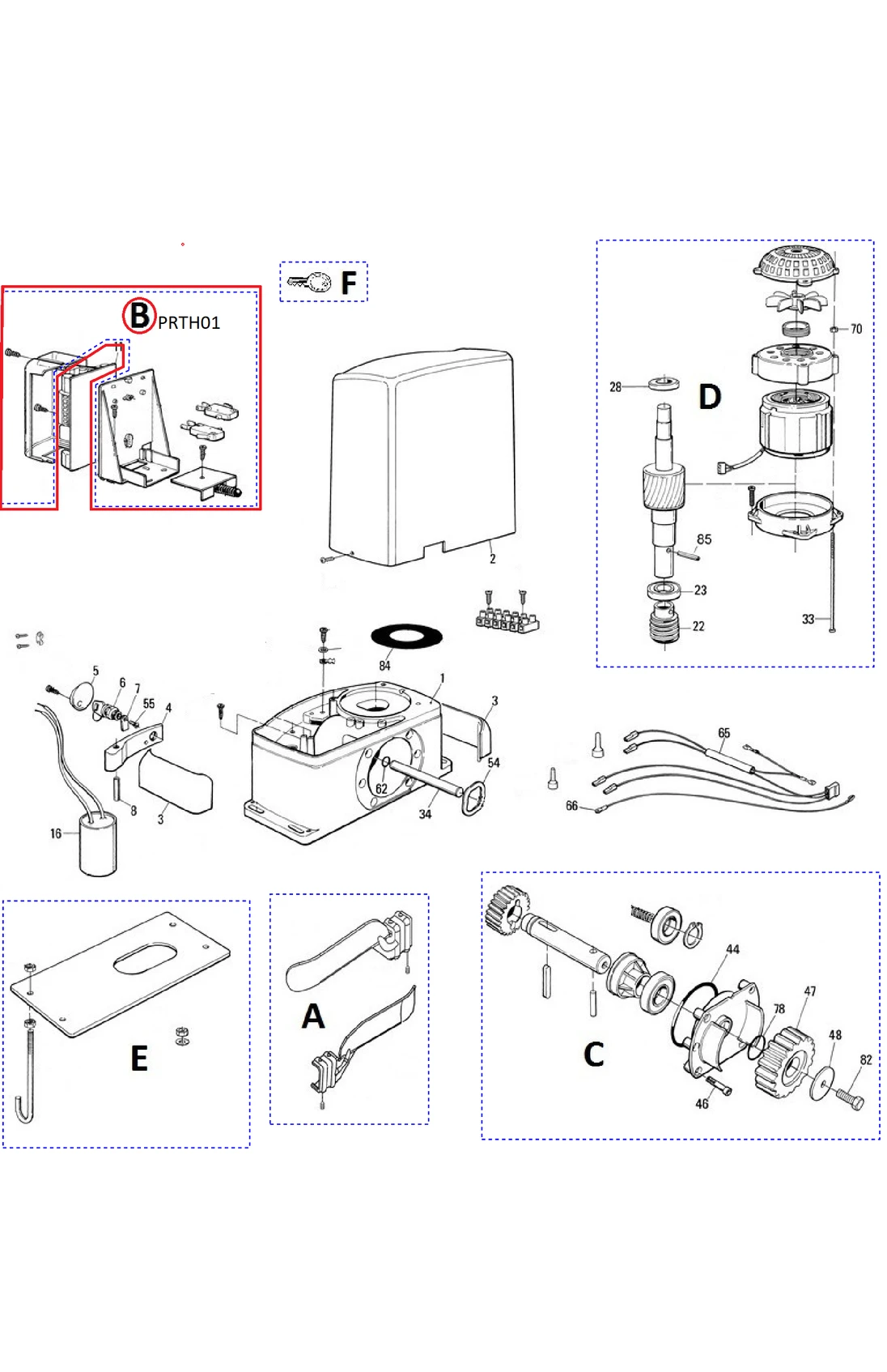 PRTH01 set - držák řídící jednotky s mikrospínači pro THOR/ ROBO (č.9,10,13,15,25,26)