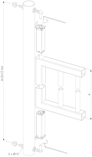 LOCINOX® SWING40 samozavirací pružinový pant M12, otevíratelný 90° , nastavitelný 1D, nerezová ocel - slide 2