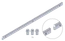 Hřeben kov 30x12mm, L-1000mm, M4, max. do 2200kg, 3x úchyt+šrouby, pozinkovaný