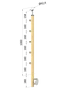 drevený stĺp, bočné kotvenie, 5 radový, priechodný, vonkajší, vrch pevný (ø 42mm), materiál: buk, brúsený povrch bez náteru