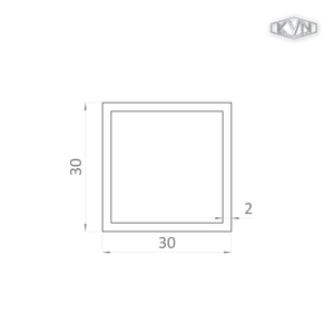 jokel 30x30x2mm, dĺžka 6000 mm, materiál EN AW-6060 T66, prírodný hliník bez povrchovej úpravy, cena za kus - slide 1