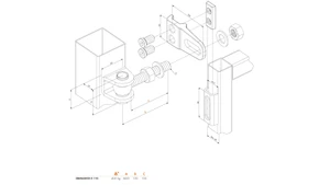 LOCINOX® GBMU4D20 navárací záves M20, otvárateľný 180°, nastaviteľný 3D, čiastočne pozinkovaný - slide 1