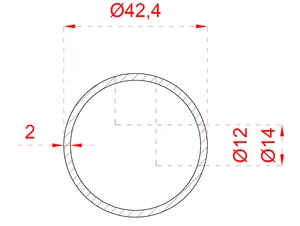 nerezový stĺp, bočné kotvenie rohové, 6 dierový, rohový:90°, vrch pevný (ø 42.4x2mm), brúsená nerez K320 /AISI304 - slide 3