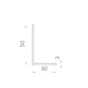 L profil 50x30x3mm, L-6000mm, hliník bez povrchovej úpravy - slide 1