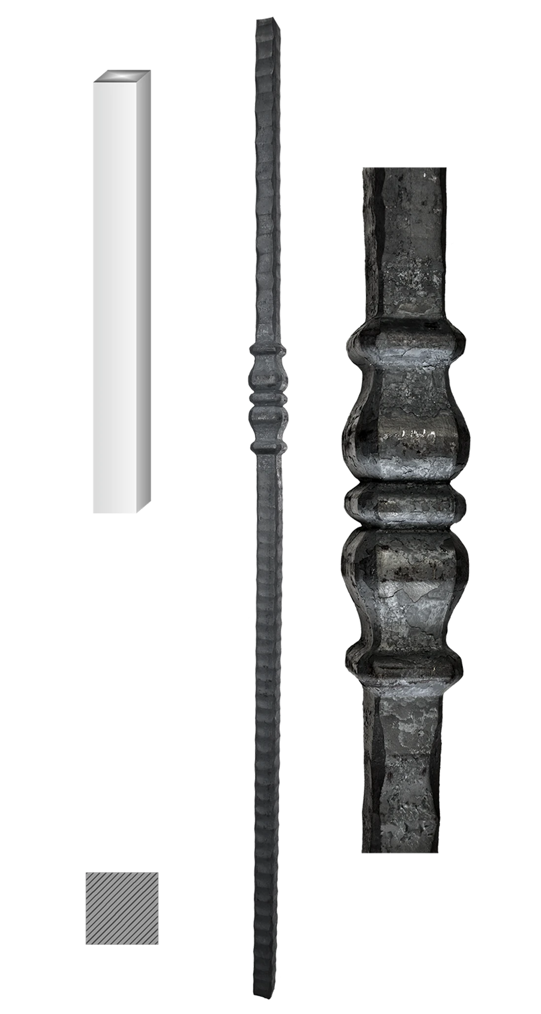 DOPRODEJ! Kovaný sloupek H-1200mm 25x25mm