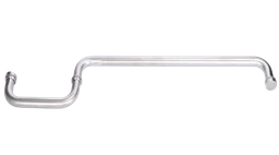 Madlo na dveře L-460mm, sklo 8-12mm, broušená nerez AISI304
