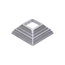 Krytka plechová, 90x90x29mm, diera:32x32mm, výlisok
