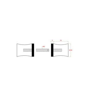Koule - madlo na skleněné dveře (ø 30mm), leštěná nerez, AISI304 - slide 2