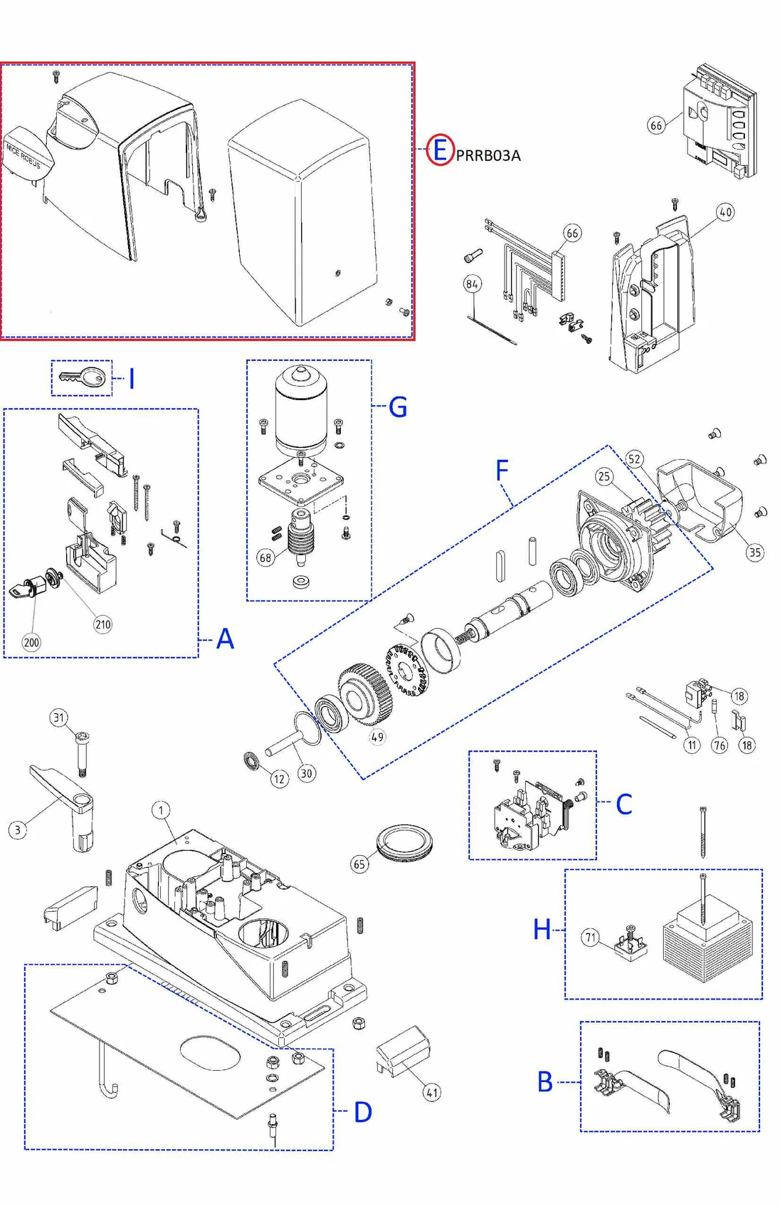 PRRB03B kit krytů PPD1211.45401 a PPD0893.4540 kryt přední a zadní s logom pro RB/ RD