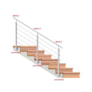 Nerezový sloup, boční kotvení, 5řadový průchozí, vnitřní - slide 1