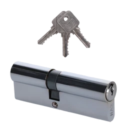 Cylindrická vložka EURO 40/50mm, niklová, 3 kľúče, skrutka M5x65mm