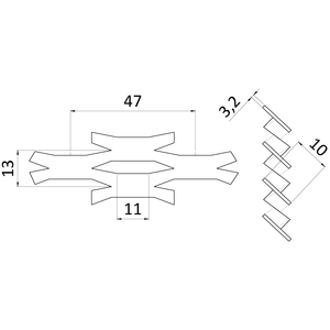 Tahokov Fe šestihranné oko: 47x13mm, můstek: 5mm (1000x2000x3mm) - slide 1