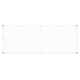 Set pro fasádní lankovou stěnu, rozměr: 1.8x10m, odsazení od stěny: 100mm, 150mm nebo 200mm, Nerez - kombinace AISI 304 a 316. obsahuje potřebné množství komponentů na příslušející rozměr (příruby, lankovou síť, šponováky)