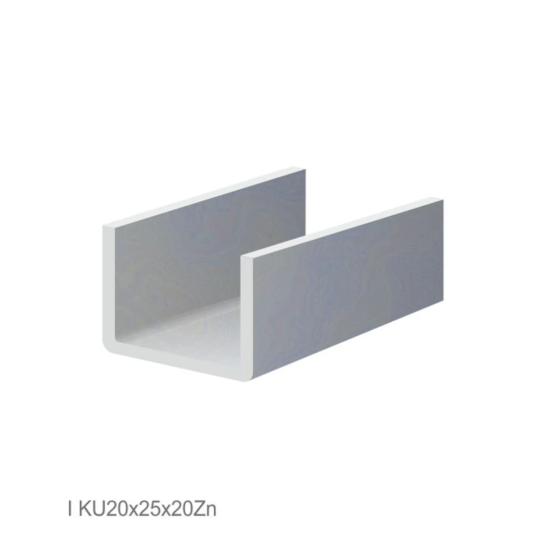 U-profil 20x25x20x2mm, žiarovo zinkovaný, cena za 1 ks(6m),hladký L=6000mm