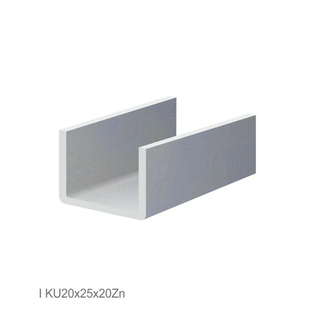 U-profil 20x25x20x2 mm, žárově zinkovaný, hladký L = 6000mm