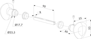LOCINOX® 3006R klučka - otočná guľa, eloxovaný hliník - slide 1