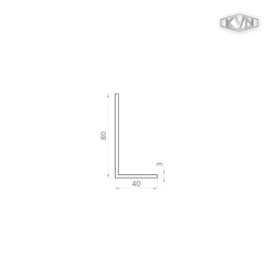 L profil 80x40x3mm,dĺžka 6000mm, materiál EN AW-6060 T66, prírodný hliník bez povrchovej úpravy, cena za kus - slide 1