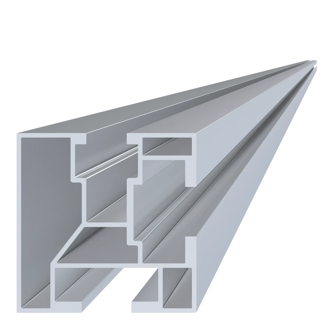 Hliníkový profil pro konstrukci solárních panelů, rozměr 40x40mm, materiál EN AW 6063 T6, přírodní hliník bez povrchové úpravy