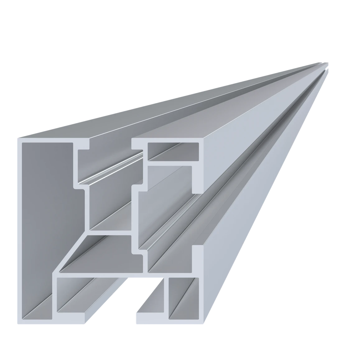 Hliníkový profil pro konstrukci solárních panelů, rozměr 40x40mm, materiál EN AW 6063 T6, přírodní hliník bez povrchové úpravy