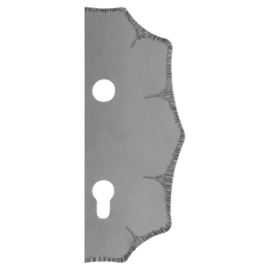 Štít 230x93x3mm s otvormi, rozteč 90mm, otvor pre kľučku ø 19,5mm, zdobený, pravý, pre zámok ZM90/80 - slide 0