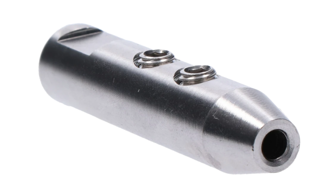 Úchyt se závitem M6 pro nerezové lanko ø4 mm, broušená nerez K320 / AISI304