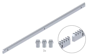 Hrebeň INOX 30x10mm, L-1000mm, M4, max. do 1900kg, 3x úchyt+skrutky, nerezový - slide 0