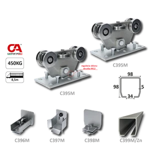 MEDIO-Klasik samonosný systém 98x98x5 mm pro posuvné brány do 450 kg / 8,5 m průjezd (C399M/Zn 1x 6 m pozinkovaný profil, C395M KLASIK 2 ks, C396M 1 ks, C397M), běžný provoz - slide 1