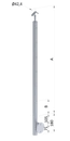 Nerezový stĺp, bočné kotvenie, 6 radový M6, vnútorný, vrch nastaviteľný