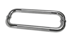 nerezové madlo na dvere (325mm / ø 25mm), na sklo 8-12mm, leštená / brúsená nerez K320 /AISI304 - slide 0