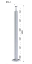 Nerezový sloup, vrchní kotvení, 5řadový M6