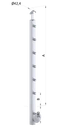 Nerezový sloup, boční kotvení, 6řadový průchozí, vnitřní